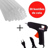 Imagem da promoção Pistola De Cola Quente Bivolt 10w + 10, 20 ou 30 Bastões De Cola Revolver (110v e 220v) Profissional