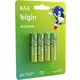 Pilha Alcalina Elgin Palito AAA Blister com 4 em oferta