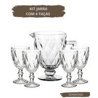 Imagem da promoção Kit Jarra e Taças Suco Drinks Bebidas s