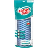 Imagem da promoção Pano Multiuso Rolo Com 50 Unidades Lavável E Secagem Rápida Azul Flash Limp