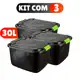 Kit 3 Caixas Organizadora 30 Litros Grande C/Tampa e Trava Cesto para Brinquedos e Multiuso em oferta
