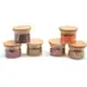 Kit 6 Potes de Vidro 110ml com Tampa de Bambu Hermético Redondo para Tempero em oferta