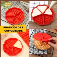 Imagem da promoção Forma De Waffle Silicone Panquecas Coração Antiaderente Multiuso Universal 17,5x1,5 cm