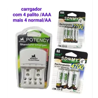 Imagem da promoção Pilhas Recarregaveis pilha Bateria AAA/AA /Carregador de pilha bateria