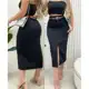 Saia Midi Alfaiataria Com Cinto Bolso Frontal Moda evangélica festa em oferta