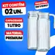 Jogo Com 2 Jarras De Vidro 1 Litro Transparente Para Suco Água com Tampa em oferta
