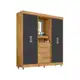 Guarda-roupa Casal com Espelho 4 Portas 4 Gavetas - Araplac Pequim em oferta