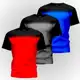 Camisas Camisetas Masculina Slim Fit P/Academia Corrida Confortável Tamanhos Especial em oferta