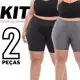 Kit 02 Bermuda Legging Feminino Plus Size Meia Coxa Cintura Alta Short Zero Transparência em oferta