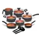 Jogo De Panelas Antiaderente 10 Pçs Kit Conjunto Teflon Tampa de Vidro Várias Cores Durável Moderna em oferta