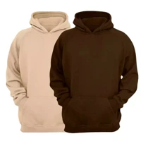 Imagem da promoção Kit 2 Blusas Moletom Canguru Com Capuz Liso Frio Unissex Feminino e Masculino Com Bolso