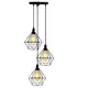 Lustre Pendente Aramado Diamante Preto Canopla Unica Retro Vintage em oferta