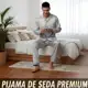 Pijama Masculino Americano Em Cetim De Seda|Design luxuoso Com Bolsos Abotoados|Confortável E Elegan em oferta