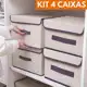 KIT 4 Caixas Multiuso Organizadora Colors Dobravel TNT para Armários Guarda Roupas em oferta