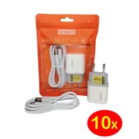 Imagem da promoção Kit 10pcs Carregador Turbo Micro USB V8 / Type C /Lightning Iphone Para Android 3.1A A'Gold