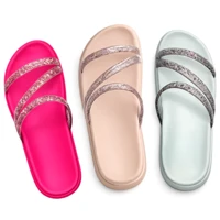 Imagem da promoção Kit 3 Pares Sandália Feminina BirkenTiras Com Brilho Leve e Confortável