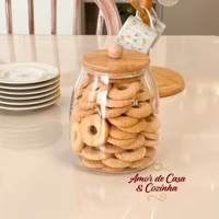 Imagem da promoção Lady Kit 3 Potes de Vidro com Tampa de Bambu Hermética