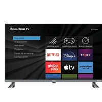 Imagem da promoção Smart Tv 32 Philco Led Rokutv Processador Quadcore Ptv32k34rkgb Cinza