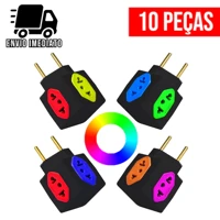 Imagem da promoção Adaptador de Tomada Cubo Preto e Colorido 4 Entradas Universal Bivolt 10A e 20A