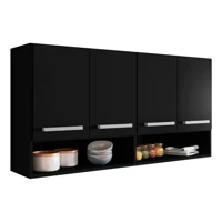 Imagem da Promoção Armario De Parede 4 Portas Preto Bulgaria Bela Casa