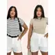 Kit 2 Blusas Ribana Premium Casual Moderna Gringa Basico Canelado Manguinha em oferta