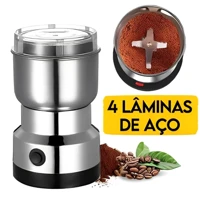 Imagem da promoção Moedor De Café Grão Sementes Elétrico Inox Portátil 110V