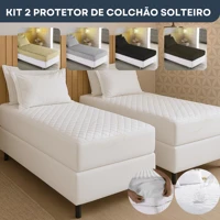 Imagem da promoção Kit 2 Capa P/ Colchão Solteiro Impermeável Protetor Matelado Antialérgico Antiácaro Macio Resistente