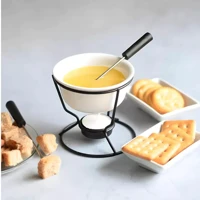 Imagem da promoção Kit Conjunto De Fondue Panela Cerâmica Antiaderente Chocolate Queijo