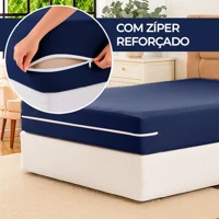 Imagem da promoção Capa de Colchão Casal, Solteiro, Queen e King com Zíper Reforçado Protetora Malha Gel