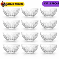 Imagem da promoção Potes de Vidro Cristal Transparente Jogo de 6 ou 12 Potes Bowl Multiuso Sobremesa Salada Tigela Açuc