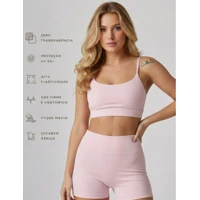 Imagem da promoção Conjunto Short Legging Top Fitness Feminino Shorts Esportivo para Academia Supremo 50+ vendido