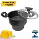 Cuscuzeira Antiaderente Com Tampa De Vidro Teflon Cuscuz Nordeste N16 Preto em oferta
