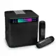 Caixa de Som Bluetooth Karaokê Com Dois Microfones Sem fio Efeitos de Voz Portátil Recarregável RGB em oferta