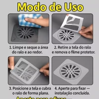 Imagem da promoção KIT Adesivos Protetores de Ralo Tela Descartavel Anti Entupimento e Anti Insetos Para Casa Pratico