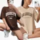 Kit 2 Camiseta Feminina Streetwear Los Angeles Brooklyn 100% Algodão em oferta