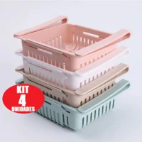 Imagem da promoção Kit Com 4 Cesto Retratil Orgaizador de Geladeira Multi Uso Para Armazenar Frutas Ovos Lanches Legume