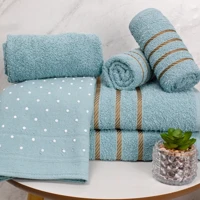 Imagem da promoção Jogo de Toalhas 5 Peças - 2 Banho + 2 Rosto Dubai + 1 Tapete c/ AntiderrapantE