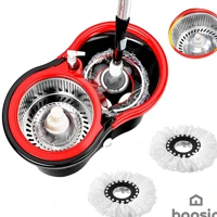 Imagem da promoção Aço inoxidável Mop Giratório Esfregão Profissional 2 Refis Cesto Giratório cabo de 140cm