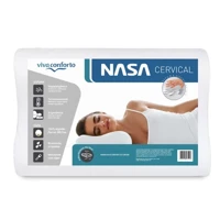 Imagem da promoção Travesseiro Nasa Cervical Viva Conforto Anatômico Ortopédico Visco Capa Percal 200 Fios Algodão