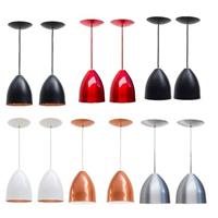 Imagem da promoção Combo Kit com 2 Pendentes Soft Cone Vermelho Luminária Alumínio Lustre 18Cm Sala