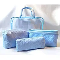 Conjunto de Necessaires com 4 pçs/Kit de necessaires/bolsa para Maquiagem/Porta Maquiagem (AZUL BB) em oferta na Amazon