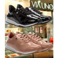Tênis Via Uno Jogging Verniz Feminino em oferta na Magazine Luiza