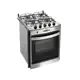 Fogão 4 Bocas Brastemp Clean BYO4 TAR de Embutir - Inox Timer Acendimento Automático em oferta