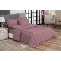 Edredom Cobre Leito Primor Casal Queen Kit 6 Pçs Rosé Casa Dona em oferta na Amazon