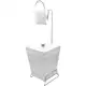 Suporte Para Papel Higiênico Com Lixeira De Chão Banheiro Branco em oferta