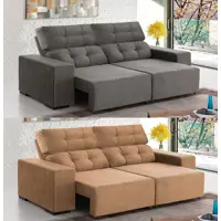 Sofá Retrátil e Reclinável 3 Lugares Animalle - Vaspen Viero Móveis (4 Cores) em oferta na Magazine Luiza