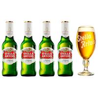 Imagem da promoção Kit Cerveja Stella Artois Cálice Vintage Premium - 4 Unidades de 275ml com 1 Cálice