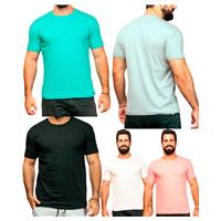 Imagem da promoção Kit Com 5 Camisetas Slim Masculina Básica Algodão