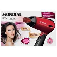 Imagem da promoção Secador de Cabelos Mondial Max Travel SC-10 1200W Bivolt - Preto/Vermelho