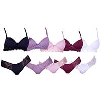 Imagem da promoção Kit 5 Conjuntos Lingerie de Renda e Microfibra Tereza